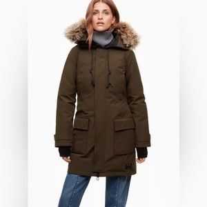 TNA Bancroft Parka in Size S and Dark Olive